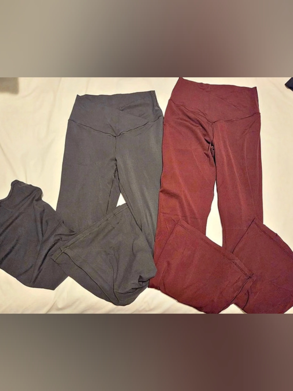 Offline by Aerie Leggings 2-Pair Bundle Grey & Burgundy Like New